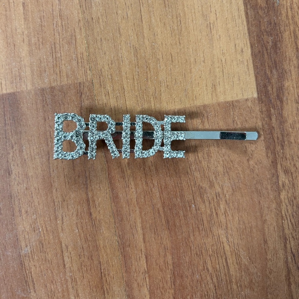 Silver 'Bride' Hair Clip